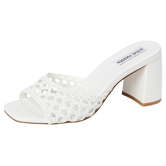 Steve Madden Womens Mania Block Heel Sandals MANI13S1 White 8M - Picture 14 of 14